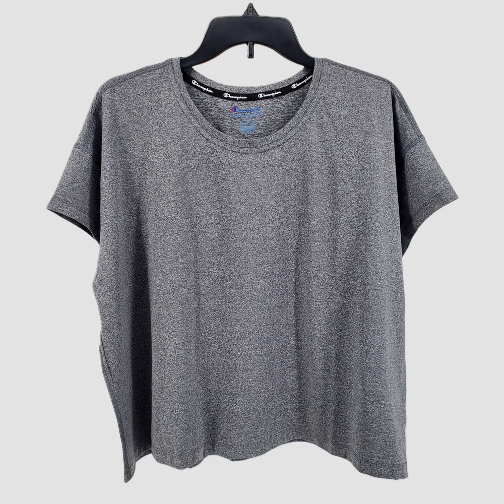 Champion Womens XL Gray Heather Short Sleeve Relaxed Fit Athletic T-Shirt AJ291S